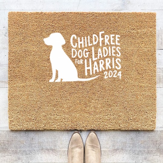 Discover Childfree Dog Ladies Coir Doormats, Harris 2024 Cat Coir Doormats, Funny Kamala Harris Graphic Coir Doormats