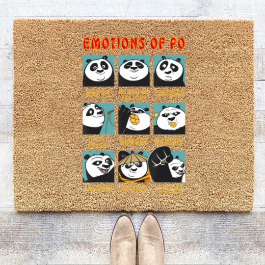 Discover kung fu panda emotions of po portrait grid Coir Doormats