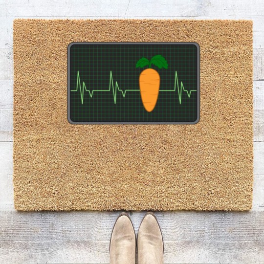 Discover Carrot Hearbeat Cool Carrot Design Coir Doormats