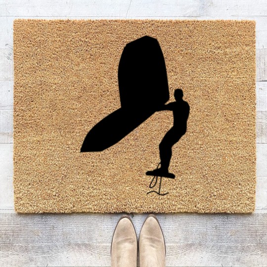 Discover Wing surfer wing surfing with foil wing Coir Doormats