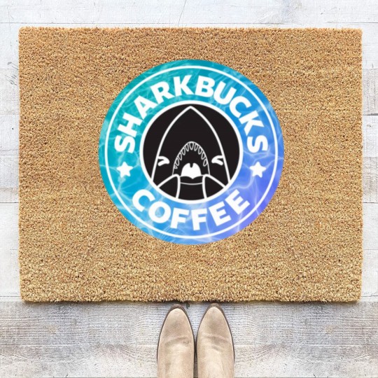 Discover Sharkbucks Logo [Water] Coir Doormats