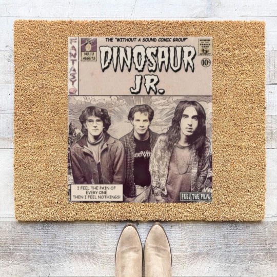 Discover Dinosaur Jr. Comic 90s Coir Doormats, Dinosaur Jr Coir Doormats Fan Gifts, Dinosaur Jr Vintage Coir Doormats