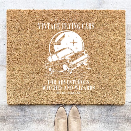 Discover Vintage Flying Car Coir Doormats, Potter Gifts, Weasley Coir Doormats