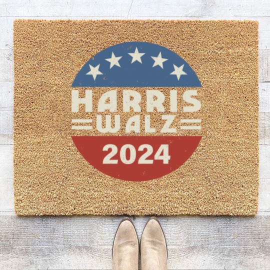 Discover Harris Walz Coir Doormats, Kamala Harris Tim Walz President VP 2024 Coir Doormats, Tim Walz