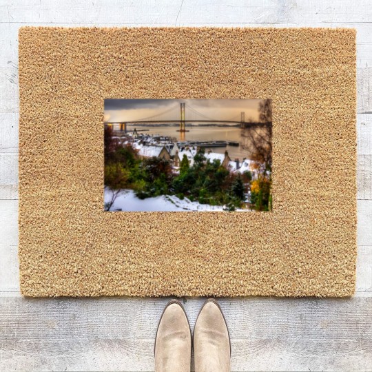 Discover Queensferry Harbour and Road Bridge Coir Doormats