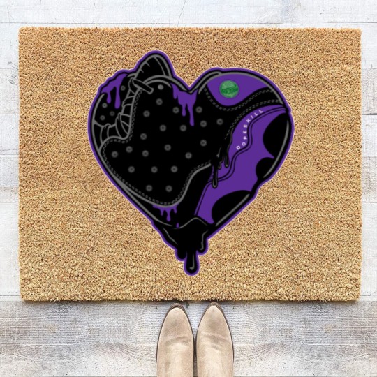Discover Heart Jordan 13 Graphic To Match Jordan 13 Court Purple Coir Doormats