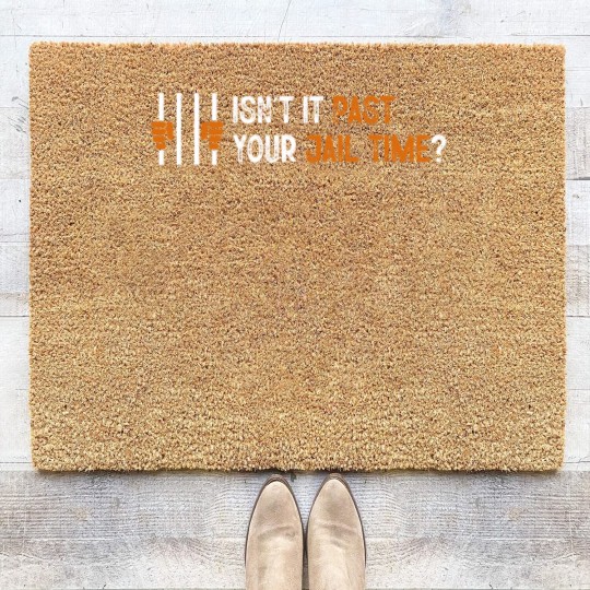 Discover Isn't it past your jail time? Coir Doormats, Anti Trump Oscars Coir Doormats, Funny Political