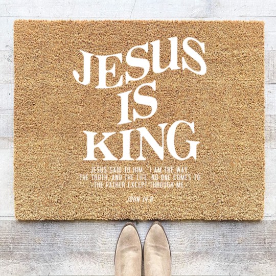 Discover Jesus Is King Jesus John 14:6 Costume Christian Coir Doormats