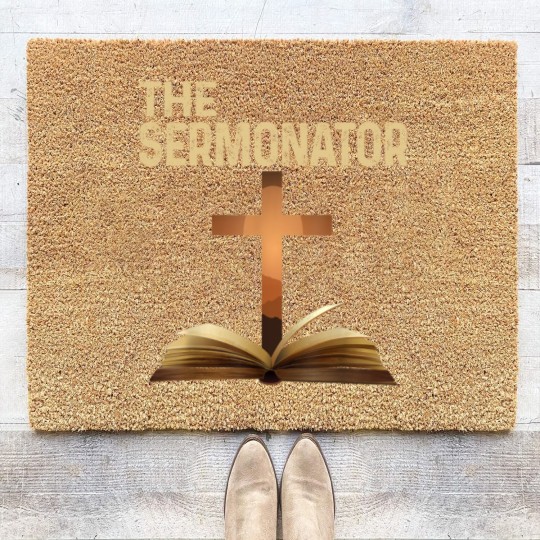 Discover Mens The Sermonator Pastor Appreciation Christian Cross Coir Doormats Coir Doormats