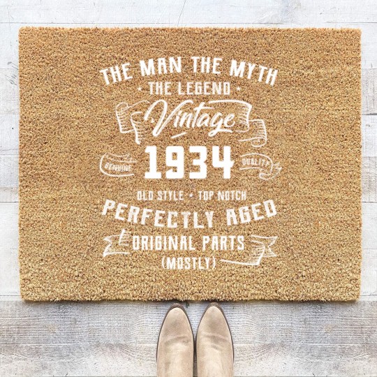 Discover Man Myth Legend 1934 89th Birthday Coir Doormats For 89 Years Old Coir Doormats