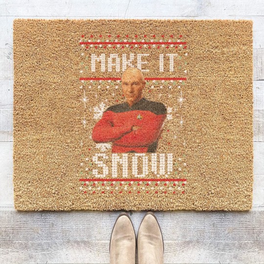 Discover Next Picard Make It Snow Ugly Sweater Christmas Birthday Coir Doormats