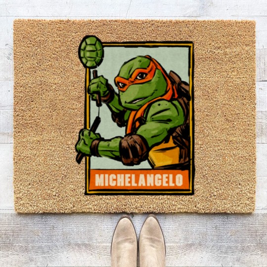 Discover Michelangelo Ninja Turtles Comic Vintage Coir Doormats,