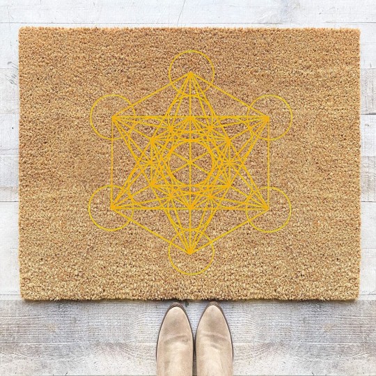 Discover Metatron Cube Gold Coir Doormats