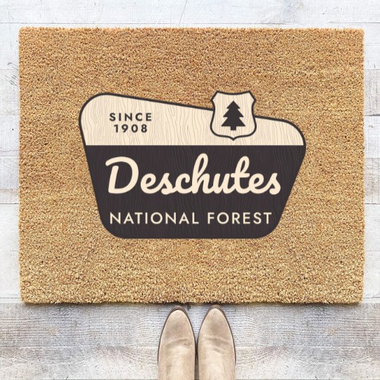 Discover deschutes national forest 1 Coir Doormats