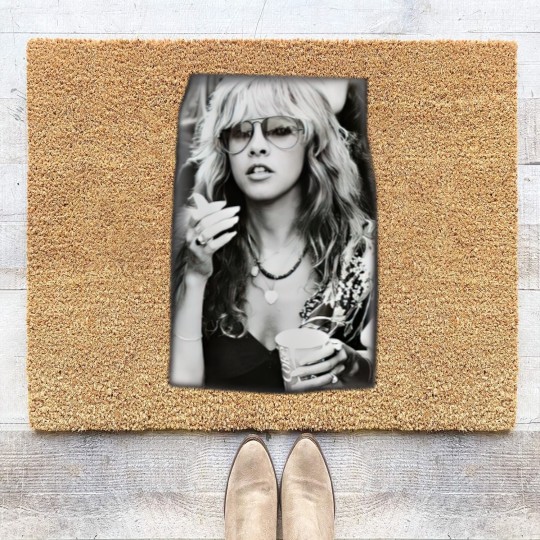 Discover Stevie Nicks Black Vintage Vintage Coir Doormats,