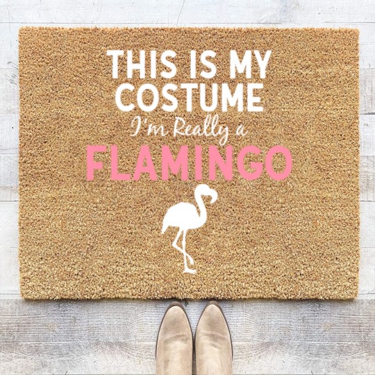 Discover Pink Flamingo This Is My Costume Im a Flamingo Halloween Funny Costume 578 Flamingos Coir Doormats