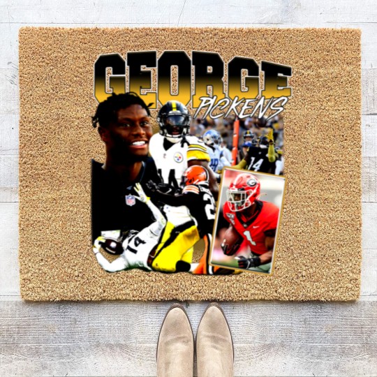 Discover George Pickens Vintage 90s Graphic Style Coir Doormats