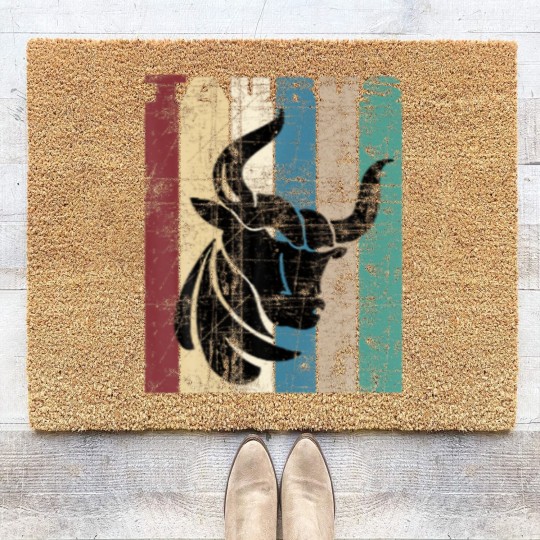 Discover Taurus Vintage Taurus Gift Idea Retro Distressed Coir Doormats