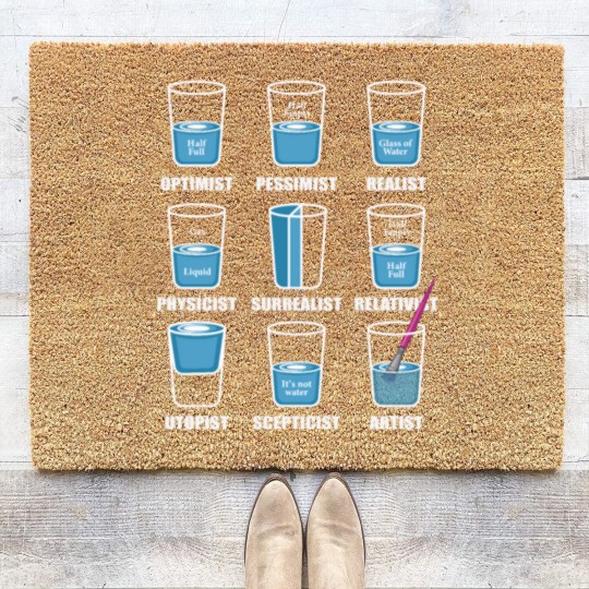 Discover Optimist Pessimist Realist Artist Or Psychologist Coir Doormats