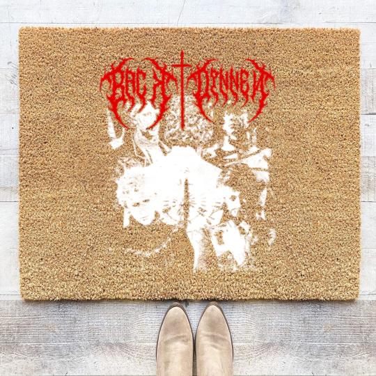 Discover Girl Dinner Black Metal Vintage Coir Doormats