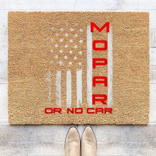 Discover Mopar or No Car Flag America Motor Car Sports Racing Gift Coir Doormats