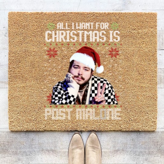 Discover Vintage All I Want For Christmas Is Post Malone Coir Doormats