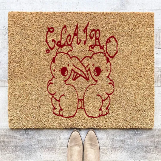 Discover Clairo Merch Store Clairo Bunnies Coir Doormats (Light Blue)