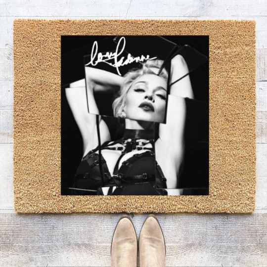 Discover Madonna Signature Coir Doormats Short Sleeve Cotton Black Men All Size S to 5XL