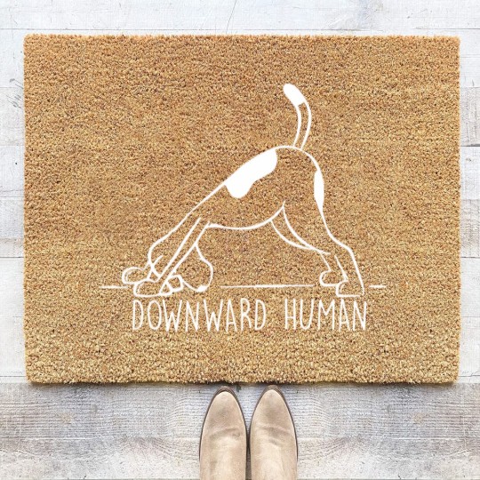 Discover Downward Human Coir Doormats, Yoga Coir Doormats, Funny Yoga Coir Doormats, Funny T Punny Coir Doormats, Girl Gym, Dog Lover Puppy