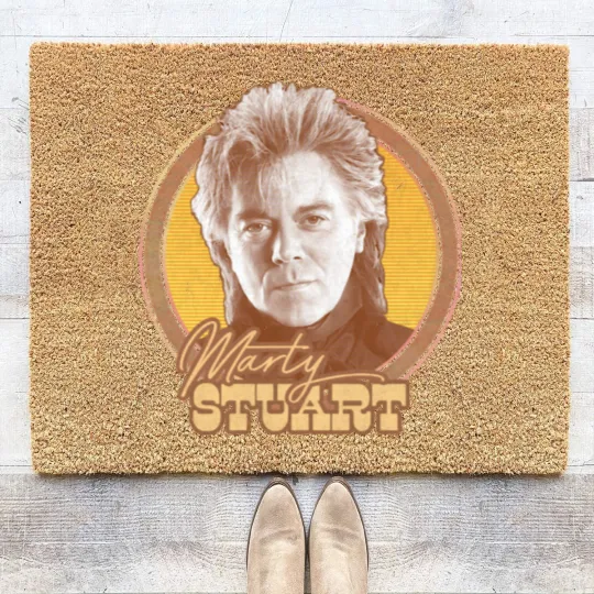 Discover Marty Stuart / Faded-Look Country Fan Art Design - Marty Stuart - Coir Doormats