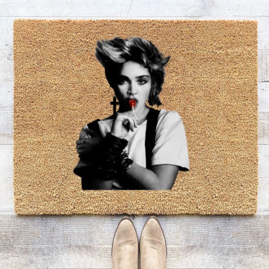 Discover Cool Madonna Lollipop Tour Cotton White Coir Doormats