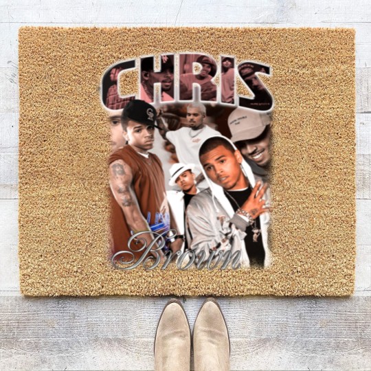 Discover Vintage Chris Brown Coir Doormats, Chris Brown Coir Doormats, Chris Brown Hip Hop Coir Doormats