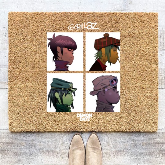 Discover Gorillaz Coir Doormats Mens Demon Days Band Logo Coir Doormats Short Sleeve Black