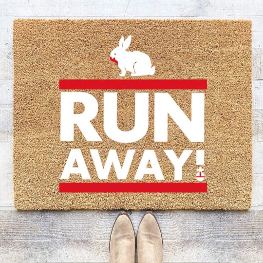 Discover Run Away! Coir Doormats, Monty Python, Spamalot Coir Doormats