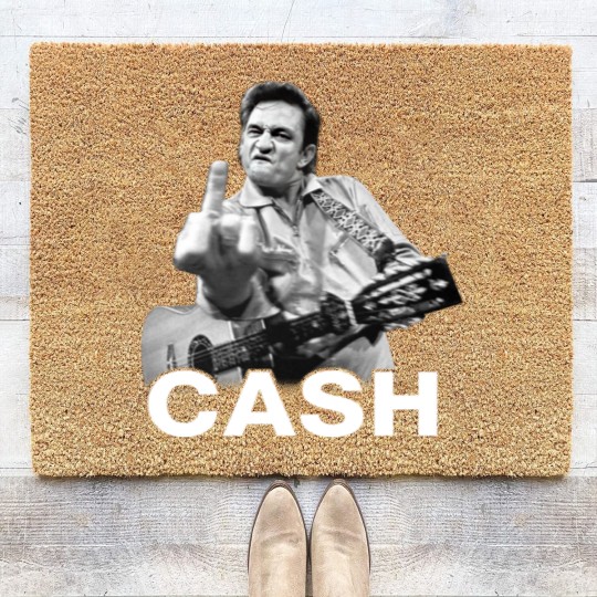 Discover Johnny Cash Unisex Coir Doormats: Finger