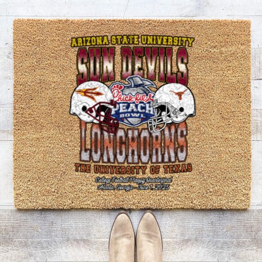 Discover 2025 Chick-fil-A Peach Bowl Matchup Coir Doormats Arizonna State Sun Devills