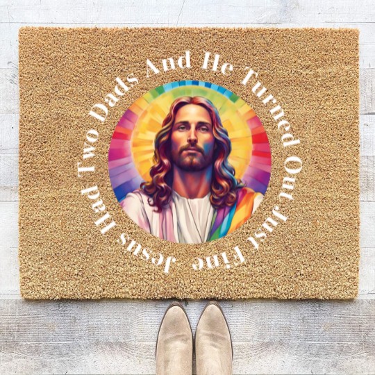Discover Jesus Pride Coir Doormats | LGBTQ+ Jesus | Gay Jesus Coir Doormats | Gay Jesus