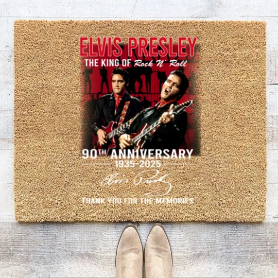 Discover Elvis Presley Coir Doormats, Elvis 90th Anniversary Coir Doormats, The King Of Rock Coir Doormats