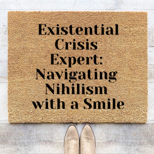 Discover Optimist Nihilism Philosophy Quote Coir Doormats