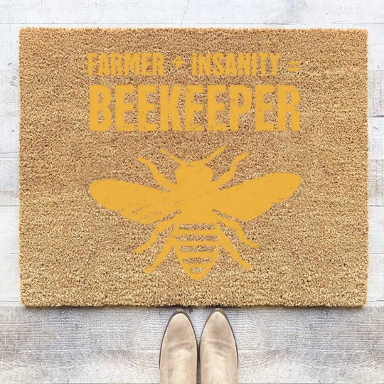Discover Funny Bee Keeper Design Coir Doormats