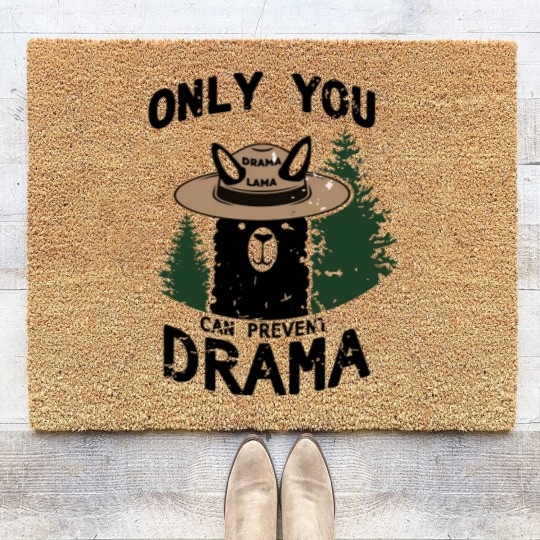 Discover Only You Can Avoid the Drama, Llama Smokey Parody, Llama Super Soft Coir Doormats