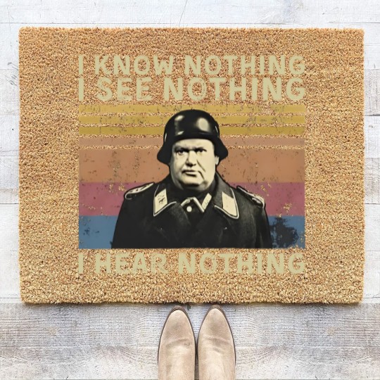 Discover Hogan's Heros I Know Nothing I See Nothing I Hear Nothing Vintage Coir Doormats