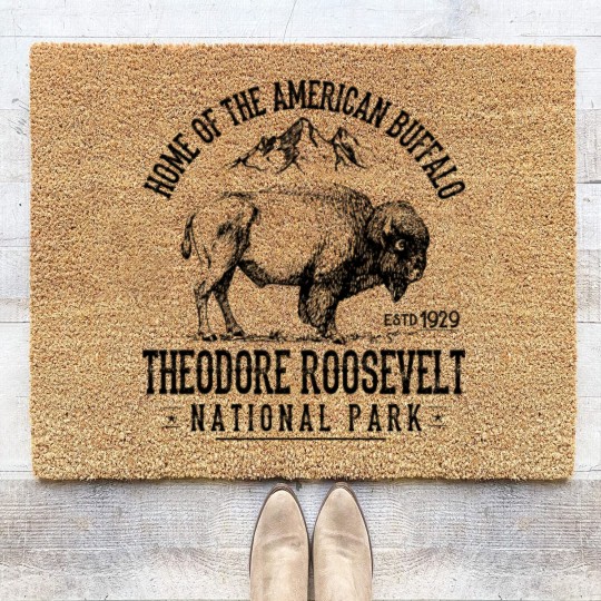 Discover Theodore Roosevelt National Park Souvenirs Hiking Adventure - Theodore Roosevelt - Coir Doormats