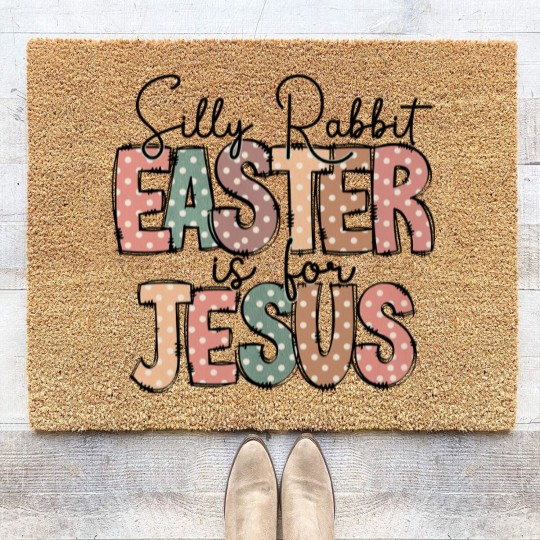 Discover Kids Easter Coir Doormats, Silly Rabbit, Easter is for Jesus Coir Doormats
