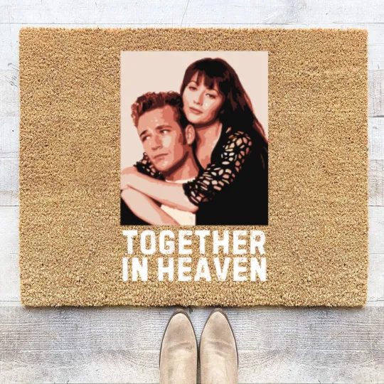 Discover Shannen Doherty Brenda Walsh Luke Perry Dylan McKay Coir Doormats, RIP Shannen Doherty 1971-2024