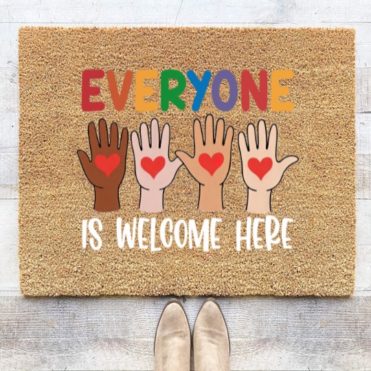 Discover Everyone Is Welcome Here Coir Doormats, Teacher Coir Doormats, Idaho Teacher