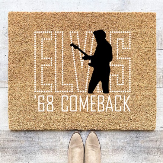 Discover Elvis Presley  68 Comeback Red Sign Coir Doormats