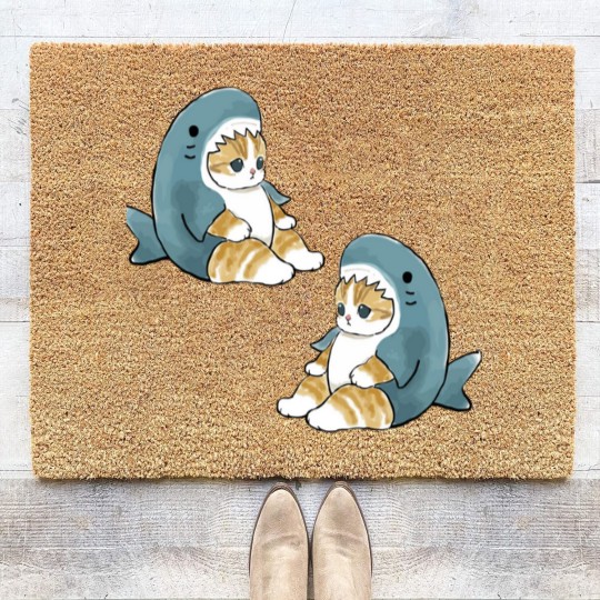 Discover mofu sand 004-2cute cat kitty meeeeow SHARK Coir Doormats