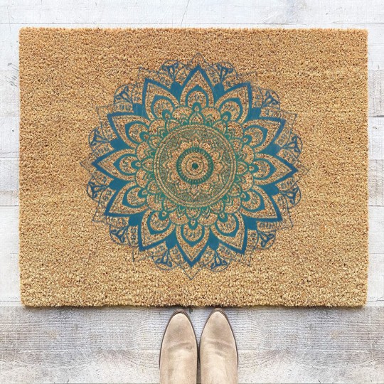 Discover Subtle Anti Trump Fascist FDT Mandala Political Coir Doormats