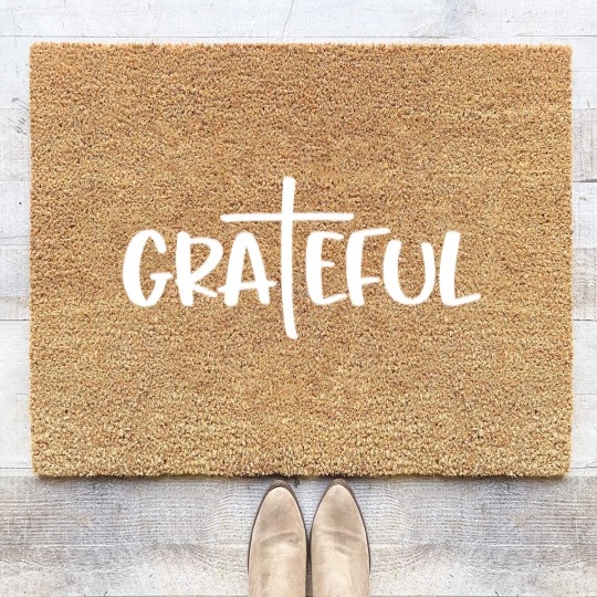 Discover Grateful Cool Faith Coir Doormats,Religious Appearel,Faith-Based Fashion, Jesus Christ  Coir Doormats